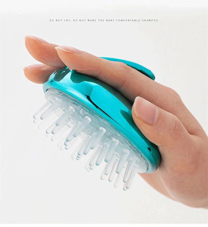 Brosse à shampooing en silicone pour cuir chevelu