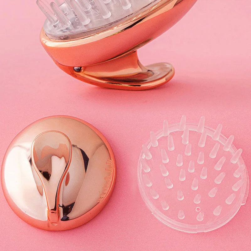 Brosse à shampooing en silicone pour cuir chevelu