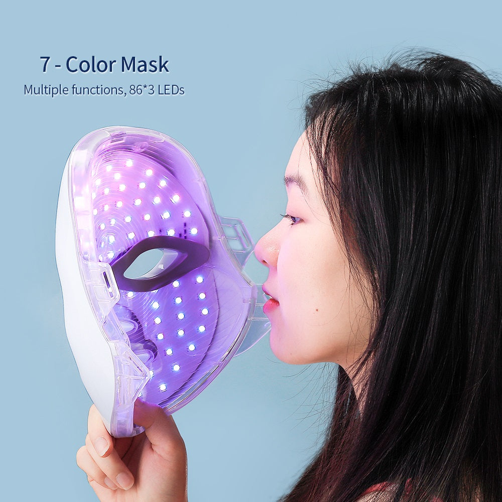 Masque facial anti-âge à LED pour le cou 2 en 1