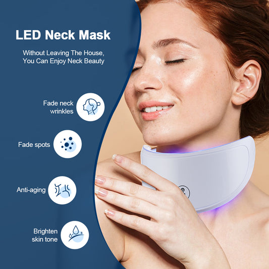 Masque facial anti-âge à LED pour le cou 2 en 1